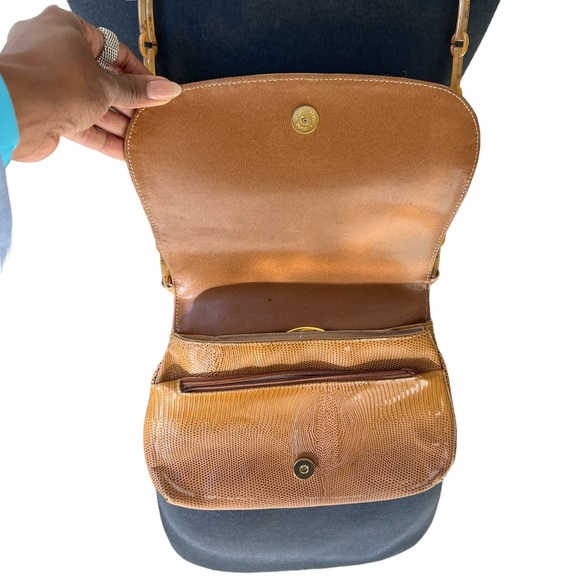 SONDRA ROBERTS VINTAGE HANDBAG Shoulder/ Crossbody w/ Tortoise Shell Chain - Picture 5 of 13